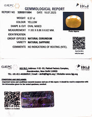 6.37/CT Natural Ceylonese Pukhraj with Govt Lab Certificate-4551